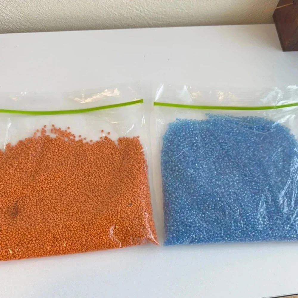 Bulk Beads For Jewelry Making 1 Lb 46 Oz Orange  Blue Seed Beads